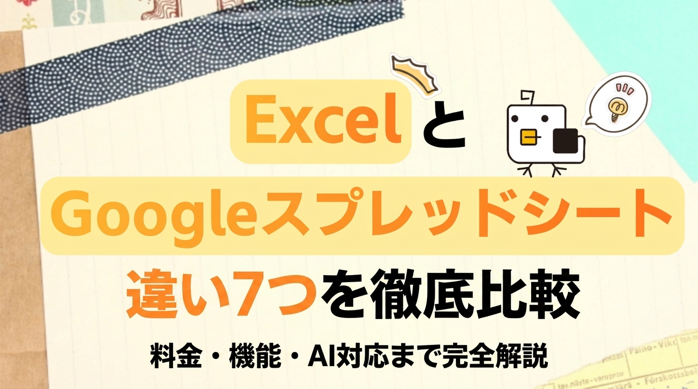 Excelとスプレッドシートの違い7つ｜どっちがいいか徹底比較【2026年版】