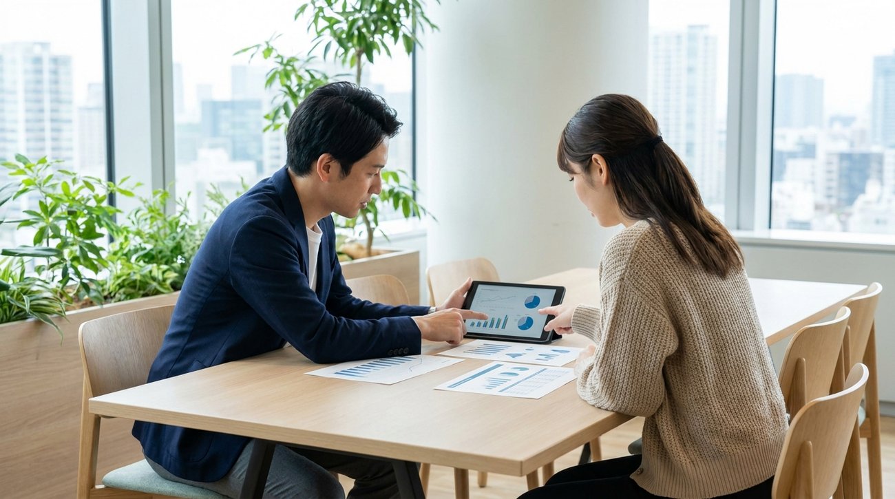 業務に合うシステムを比較し、導入候補を選定する打ち合わせ